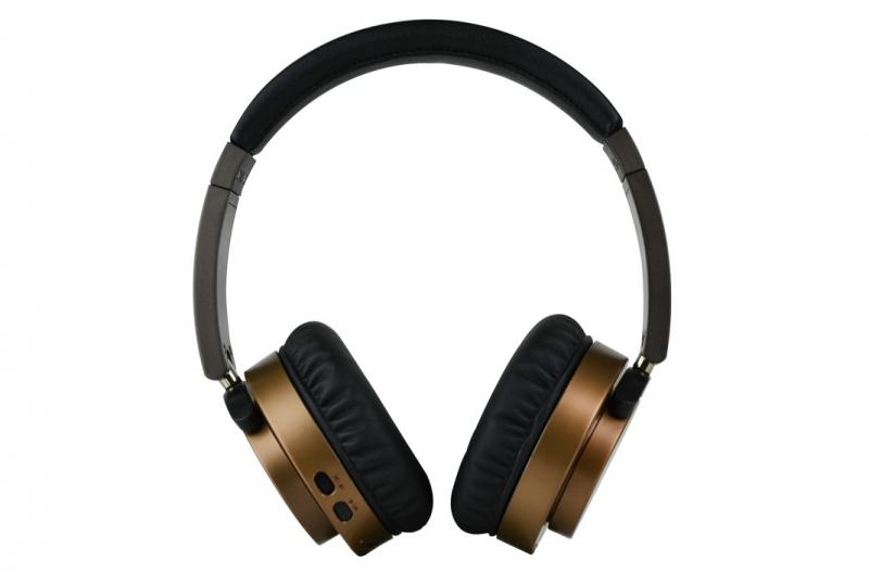 Perfect Choice PC-116424 Biauricular Diadema Negro, Bronce auricular con micrófono