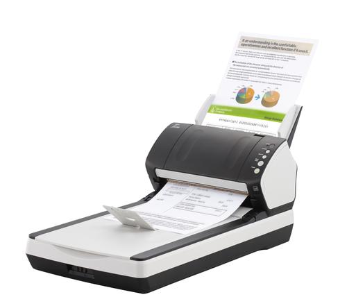 Fujitsu fi-7240 Flatbed & ADF scanner 600 x 600DPI A4 Negro, Color blanco