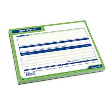 POLIZA CHEQUE ESTRELLA 1/2 CARTA 25 JGS ORIG Y COP 0250
