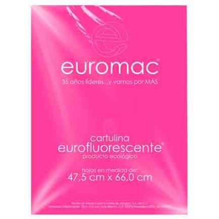CARTULINA EUROMAC FLUORESCENTE ROSA 47.5X66CM  C/10 EF0037