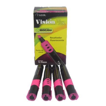 MARCADOR VISION PLUS 2600 FLUORESCENTE ROSA C/12 2600RS