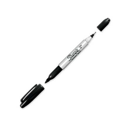 MARCADOR SHARPIE TWIN TIP PERMANENTE NEGRO C/12 PZ 32001 SHARPIE