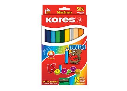 COLORES TRIANGULARES KORES JUMBO 5MM ESTUCHE C/12 9351261