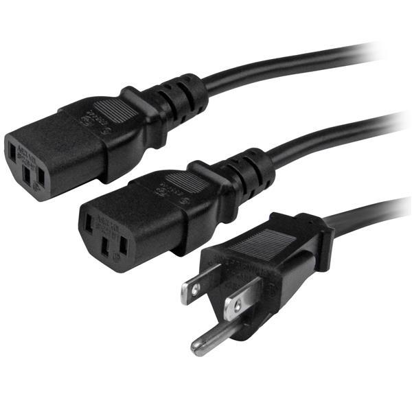 StarTech.com Cable de 3m de Alimentación para Computadora NEMA 5-15P a 2x C13