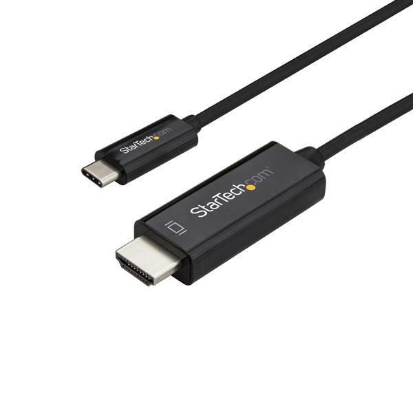 StarTech.com Cable Adaptador de 2m USB-C a HDMI 4K 60Hz - Negro - Cable USB Tipo C a HDMI - Cable Co