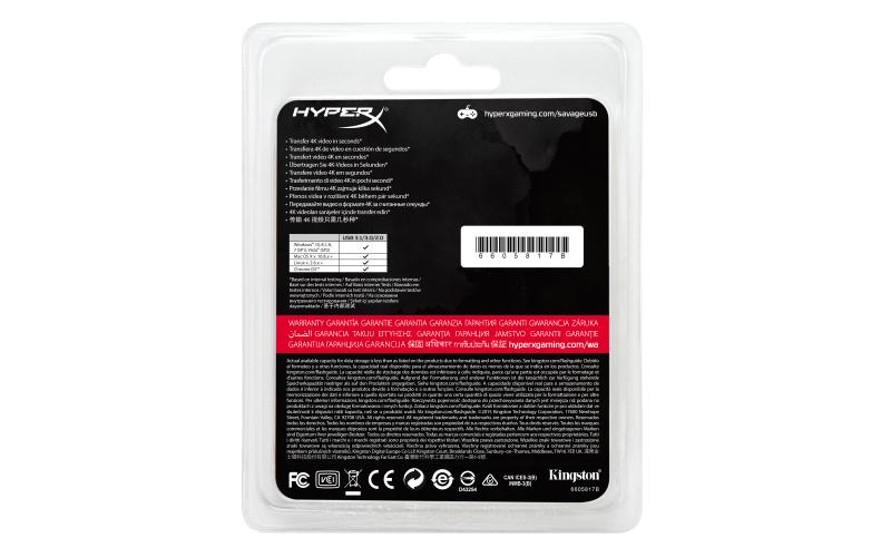 HyperX 64GB 64GB USB 3.0 (3.1 Gen 1) Type-A Negro, Rojo unidad flash USB