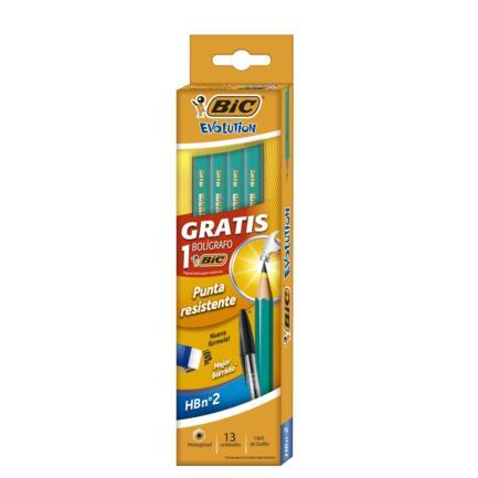 LAPIZ BIC EVOLUTION HEXAGONAL C/12 RESINA 944906