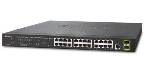Planet GS-4210-24T2S Managed network switch L2 Gigabit Ethernet (10/100/1000) 1U Negro dispositivo d