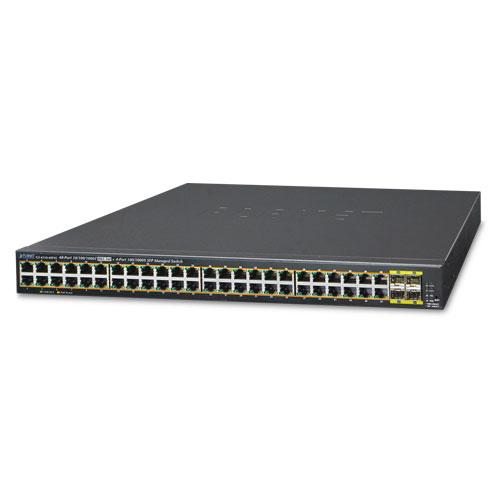 Planet GS-4210-48P4S Managed network switch L2+ Gigabit Ethernet (10/100/1000) Energía sobre Ethern