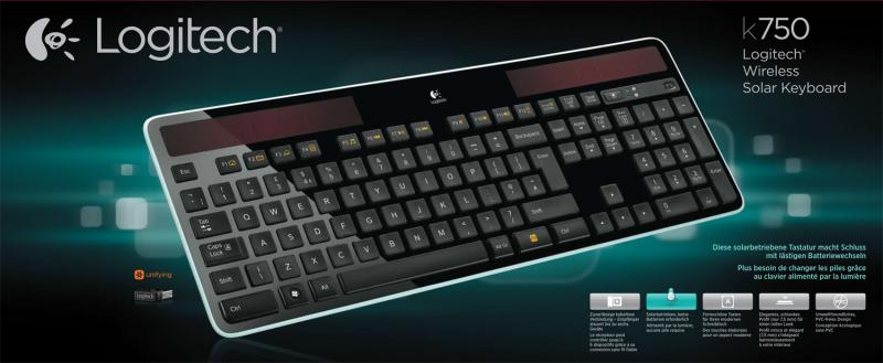 Logitech K750 RF inalámbrico QWERTY Español Negro