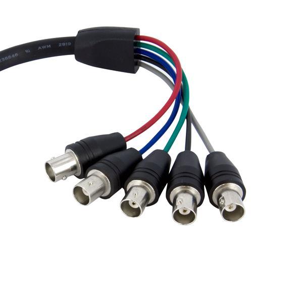 StarTech.com 0.3m VGA/BNC Monitor Cable 0.3m VGA (D-Sub) 5 x BNC Negro
