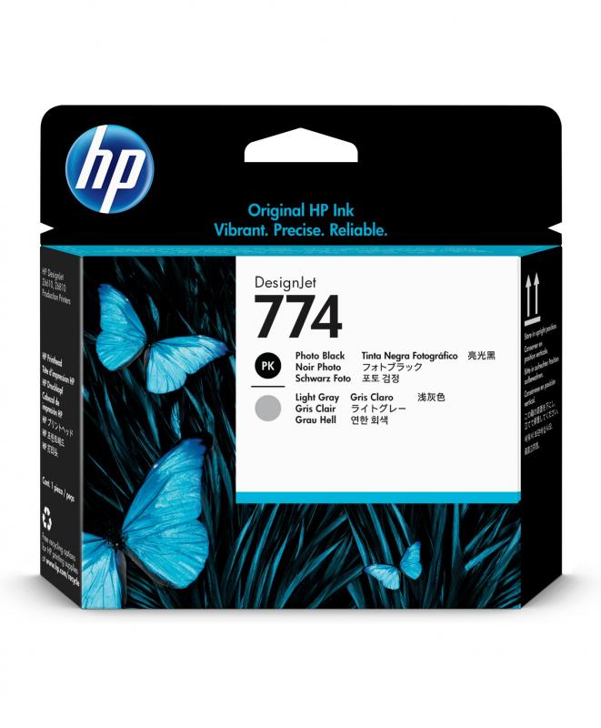 HP 774 Negro, Gris cartucho de tinta