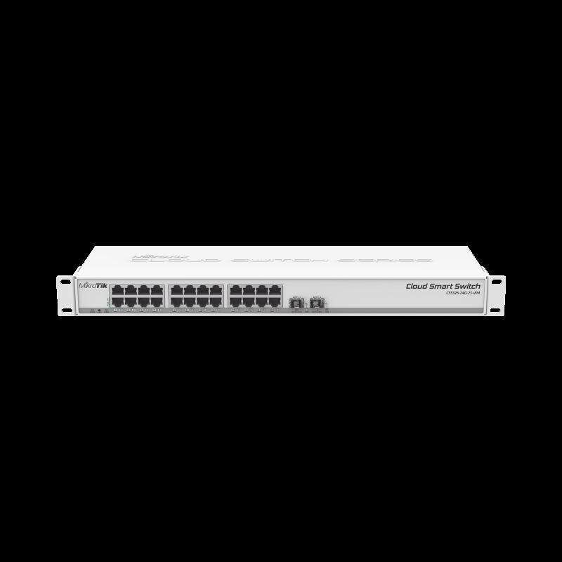 Cloud Smart Switch, 24 puertos Gigabit, 2 puertos SFP+ SwitchOS CSS326-24G-2S+RM