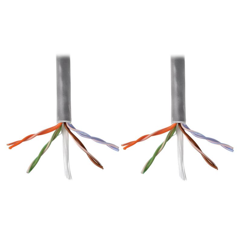 Tripp Lite Cable a Granel de PVC Cat5e de Núcleo Sólido de 350 MHz con Especificación Plenum, Gri