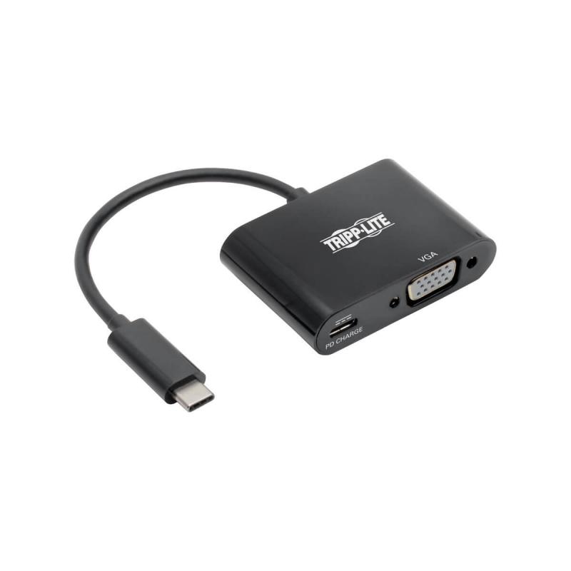 Tripp Lite Adaptador USB-C a VGA con carga PD - USB 3.1 Gen 1, 1920 x 1080 (1080p), Thunderbolt 3, N