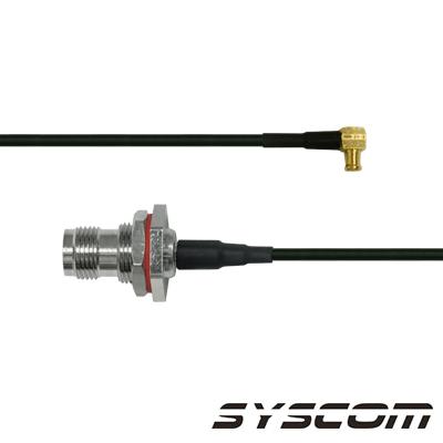 Cable RG-174/U de 30 cm, con Conectores MCX Macho en Angulo Recto a TNC Hembra. SMCX-174-TNCH-30