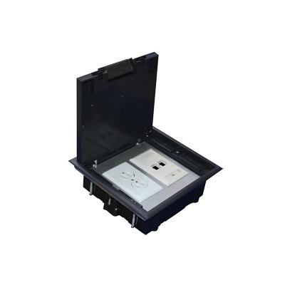 Caja de piso para dos módulos universales (Socket M2), para alimentación eléctrica y redes de dat