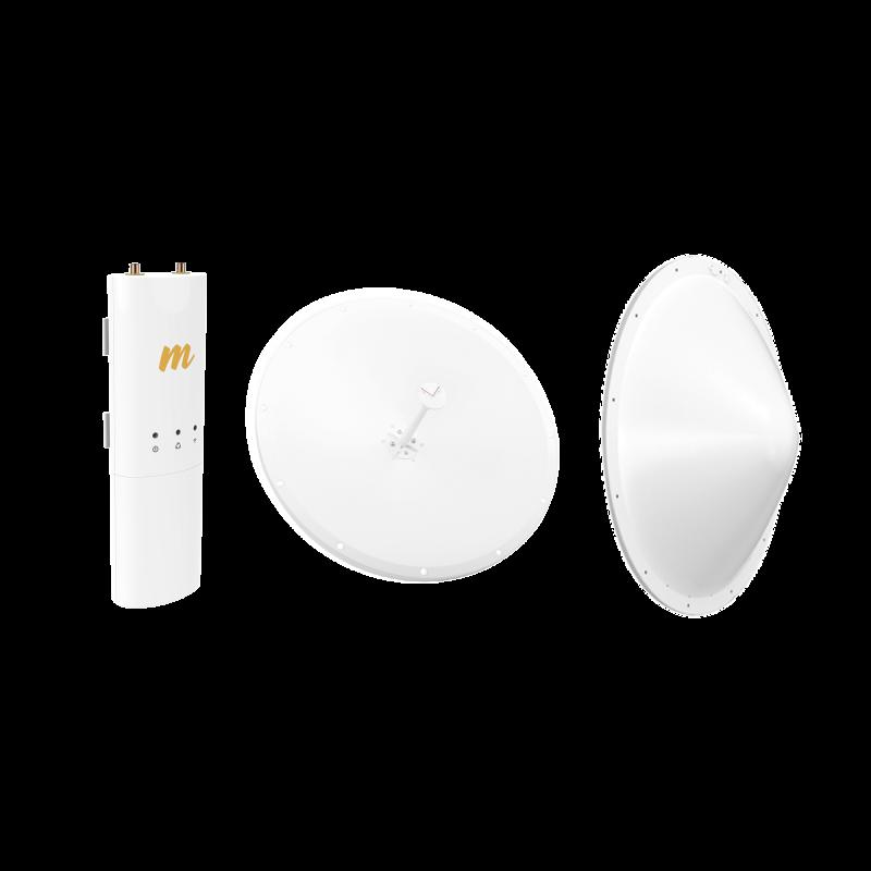 Kit de radio C5C con Antena de 28dBi, Frecuencia (4.9-6.5 GHz), para hasta 20 km, Radomo, PoE y Jump