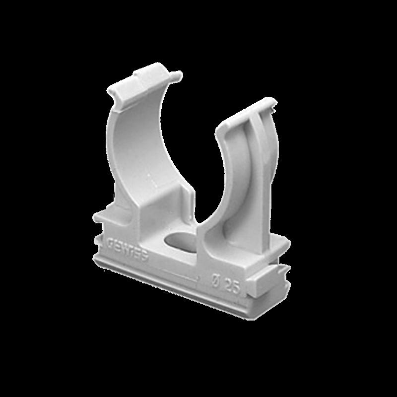 Soporte de presión (Abrazadera), PVC Auto-extinguible, abierto para tubería de 50 mm GW-50-629