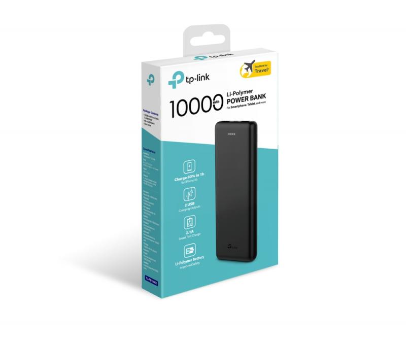 TP-LINK TL-PB10000 batería externa Negro Polímero de litio 10000 mAh