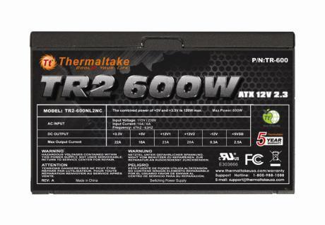 Thermaltake TR-600 unidad de fuente de alimentación 600 W ATX Negro