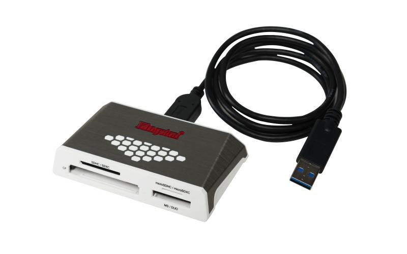 Kingston Technology USB 3.0 High-Speed Media Reader lector de tarjeta Gris, Blanco