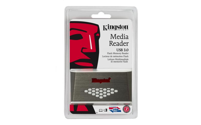Kingston Technology USB 3.0 High-Speed Media Reader lector de tarjeta Gris, Blanco