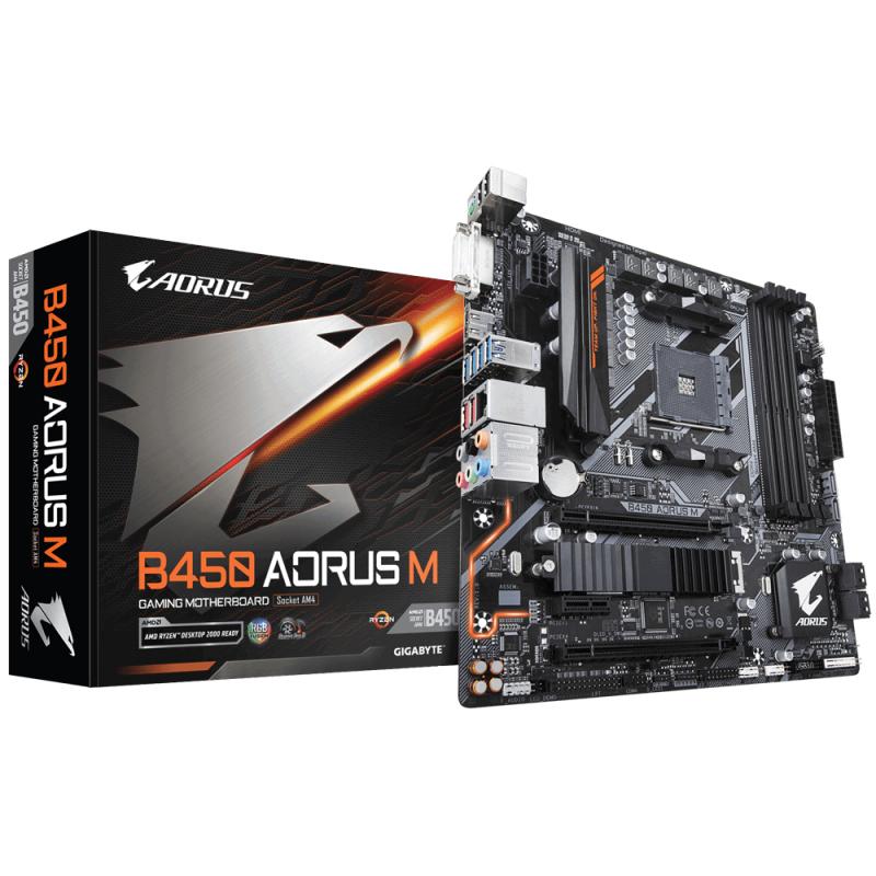 Gigabyte B450 AORUS M (rev. 1.0) placa base Enchufe AM4 Micro ATX AMD B450