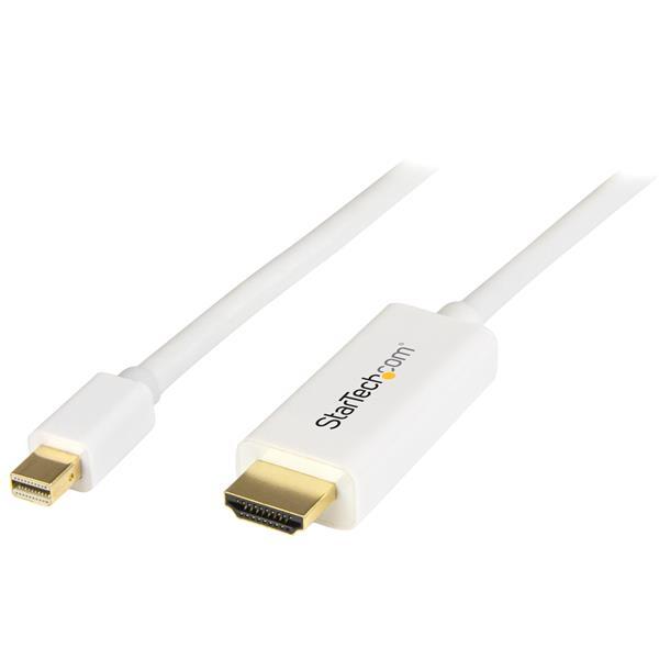 StarTech.com Cable Convertidor Mini DisplayPort a HDMI de 1m - Color Blanco - Ultra HD 4K