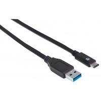 CABLE USB 3.1, GEN 2, A MACHO/ C MACHO, 10 GBPS, 1 M, NEGRO MANHATTAN 353373