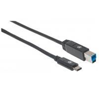 CABLE USB 3.1, GEN 1, C MACHO/ SUPERSPEED B MACHO, 5 GBPS, 2 M, NEGRO MANHATTAN 354998