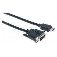 CABLE HDMI - DVI-D M-M  3.0M MANHATTAN 372510