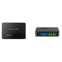 ATA GIGABIT DE 4 PUERTOS FXS CON 2 PUERTOS DE RED GIGABIT Y 4 CUENTAS SIP HT814