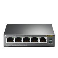 SWITCH TP-LINK 5 PUERTOS RJ45 10/100/1000 MBPS NO ADMINISTRABLE CON 4 PUERTOS POE PARA ESCRITORIO TL-SG1005P