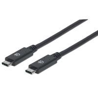 CABLE MANHATTAN USB-C V3.1, C-C 1.0M NEGRO 10GBPS 5A  355223