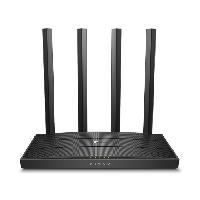 ROUTER INALAMBRICO TP-LINK ARCHER C6 AC1200 BANDA DUAL 2,4GHZ A 300MBPS Y 5GHZ 867MBPS 4 PUERTOS LAN GIGABIT 1 WAN GIGBIT 4 ANTENAS EXTERNAS FIJAS Y 1 INTERNA ARCHER C6