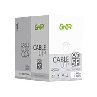 BOBINA DE CABLE MARCA GHIA CAT5E UTP CCA COLOR BLANCO 24 AWG 100M 328FT CERTIFICACIN CE / ROHS GCB-044