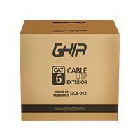 BOBINA DE CABLE EXTERIOR MARCA GHIA CAT6 SIN GEL UTP CCA 305M 1000FT CERTIFICACIN CE / ROSH GCB-042