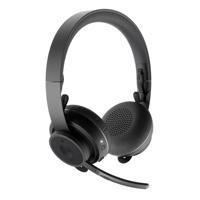 AUDIFONOS CON MICROFONO TIPO DIADEMA LOGITECH ZONE WIRELESS COLOR NEGRO SUPRESIÃ“N ACTIVA BLUETOOTH RECARGABLES QI CONTROL DE AUDIO INTEGRADO 981-000797