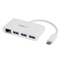 CONCENTRADOR USB 3.0 DE 3 PUERTOS CON USB-C Y ETHERNET GIGABIT - HUB DE USB TYPE C A USB-A CONVENCIONAL - BLANCO - STARTECH.COM MOD. HB30C3A1GEA HB30C3A1GEA