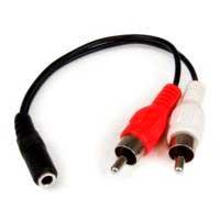 CABLE ADAPTADOR DE 15CM DE AUDIO ESTÃ‰REO MINI JACK DE 3.5MM HEMBRA A 2X RCA MACHO - STARTECH.COM MOD. MUFMRCA MUFMRCA