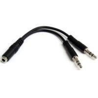 ADAPTADOR AUDIO SPLITTER DE AUDIFONOS 2X MINI-JACK DE 3.5MM DE 3 PINES A MINI-JACK DE 4 PINES- AURICULARES - NEGRO - STARTECH.COM MOD. MUYHSFMM MUYHSFMM