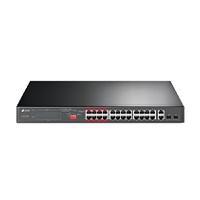 SWITCH TP-LINK TL-SL1226P 24 PUERTOS RJ45 10/100 MBPS POE+ CON 2 PUERTOS RJ45 GIGABIT Y 2 RANURAS SFP GIGABIT COMBO NO ADMINISTRABLE PARA RACK 19 PULGADAS TL-SL1226P