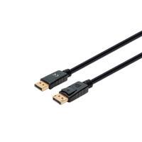 CABLE DISPLAYPORT 8K, MACHO A MACHO, 2 M, CONTACTOS CHAPADOS EN ORO, FORRO DE PVC Y CONECTOR CON SEGUROS, NEGRO 355575