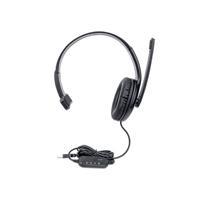 AUDíFONO MONOAURAL CON MICRóFONO, CABLEADO CON UN CONECTOR USB-A, CONTROL DE VOLUMEN EN LíNEA, MICRóFONO AJUSTABLE, NEGRO 179874