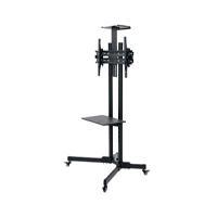 SOPORTE DE CARRITO MULTIMEDIA ECONóMICO SOSTIENE UN TELEVISOR DE 32 A 65 DE HASTA 55 KG, INCLINACIóN DE +/- 15°, ALTURA AJUSTABLE, ESTANTES PARA CáMARAS Y AV, CONSTRUCCIóN DE ACERO, NEGRO 462174