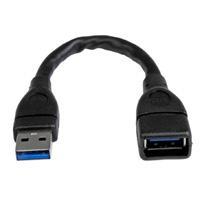 CABLE DE 15CM EXTENSOR USB 3.0 - ALARGADOR USB 3.0 SUPERSPEED NEGRO - STARTECH.COM MOD. USB3EXT6INBK USB3EXT6INBK