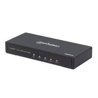VIDEO SPLITTER HDMI 4K MANHATTAN , 4 PUERTOS 4K60HZ, ALIMENTADO POR CA ,CORRIENTE ALTERNA, NEGRO 207805