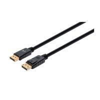 CABLE DISPLAYPORT MANHATTAN ,8K V1.4 , MACHO A MACHO, 3 M 10 PIES, SOPORTA 4K144HZ, HDR, CONTACTOS CHAPADOS EN ORO, FORRO DE PVC Y CONECTOR CON SEGUROS, NEGRO 355582