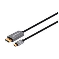 CABLE ADAPTADOR MANHATTAN,USB-C A DISPLAYPORT 8K@60HZ USB-C MACHO A DISPLAYPORT MACHO, 2 M, SOPORTA 4K@120HZ, CONTACTOS CHAPADOS EN ORO, NEGRO 354844